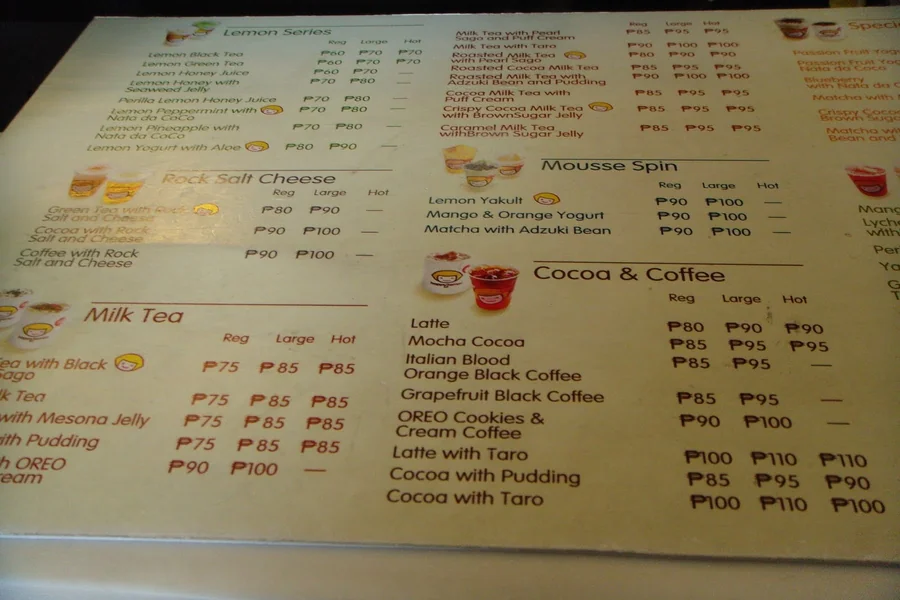 Happy Lemon Philippines Menu A Burst of Flavor in Every Sip